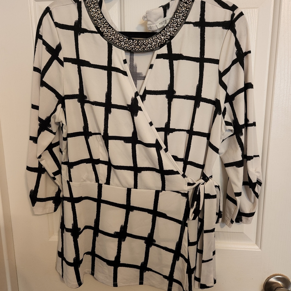 Peplum wrap waist blouse